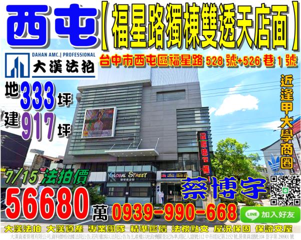 西屯法拍屋福星路店面